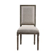 Linen & rustic gray oak side chair by Acme additional picture 2