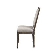 Linen & rustic gray oak side chair by Acme additional picture 3