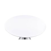 White high gloss & nickel dining table by Acme additional picture 2
