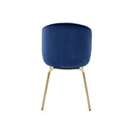 Blue velvet upolstered seat and metal legs dining chair by Acme additional picture 4