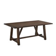 Dark oak finish dining table in farmstyle by Acme additional picture 2