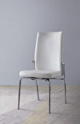 White pu & chrome side chair by Acme additional picture 2