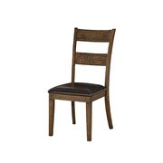 Pu & dark oak finish side chair by Acme additional picture 2