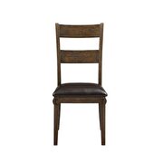 Pu & dark oak finish side chair by Acme additional picture 3