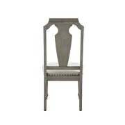 Beige linen upholstery & weathered oak finish dining chair by Acme additional picture 4