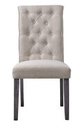 Beige linen upolstery & gray finish rolled back design dining chair by Acme additional picture 2