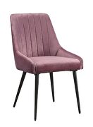 Pink fabric upholstery seat & back cushion dining chair by Acme additional picture 2