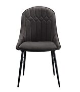 Gray fabric upolstered seat & back/ black finish legs dining chair by Acme additional picture 4