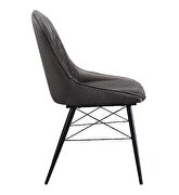 Gray fabric upolstered seat & back/ black finish legs dining chair by Acme additional picture 5