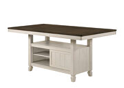 Oak finish top & antique white finish base counter height table by Acme additional picture 2