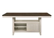 Oak finish top & antique white finish base counter height table by Acme additional picture 3