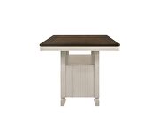 Oak finish top & antique white finish base counter height table by Acme additional picture 4
