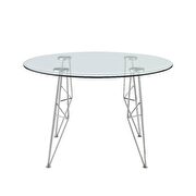Clear glass & chrome dining table by Acme additional picture 2