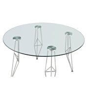 Clear glass & chrome dining table by Acme additional picture 3