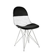Black pu & chrome side chair by Acme additional picture 2