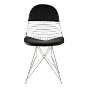 Black pu & chrome side chair by Acme additional picture 3