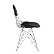Black pu & chrome side chair by Acme additional picture 4