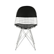 Black pu & chrome side chair by Acme additional picture 5