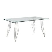 Clear glass & chrome dining table by Acme additional picture 2