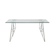 Clear glass & chrome dining table by Acme additional picture 3