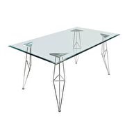 Clear glass & chrome dining table by Acme additional picture 4