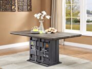 Antique walnut & gunmetal finish dining table by Acme additional picture 2