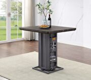 Antique walnut & gunmetal finish counter height table by Acme additional picture 2