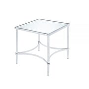 Chrome finish & mirror end table by Acme additional picture 2