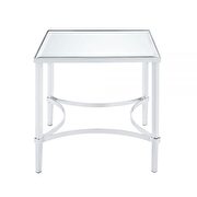 Chrome finish & mirror end table by Acme additional picture 3