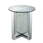 Mirrored & faux crystals end table by Acme additional picture 3