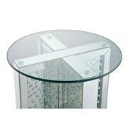Mirrored & faux crystals end table by Acme additional picture 4