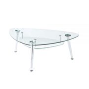 Chrome finish & clear glass coffee table by Acme additional picture 2