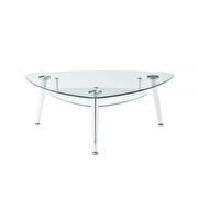 Chrome finish & clear glass coffee table by Acme additional picture 3