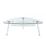 Chrome finish & clear glass coffee table by Acme additional picture 5