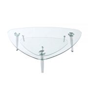 Chrome finish & clear glass coffee table by Acme additional picture 6