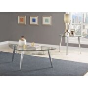 Chrome finish & clear glass coffee table by Acme additional picture 7
