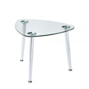 Chrome finish & clear glass end table by Acme additional picture 2