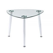 Chrome finish & clear glass end table by Acme additional picture 3