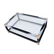 White brushed finish & clear glass coffee table by Acme additional picture 4