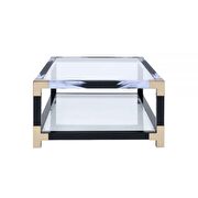 White brushed finish & clear glass coffee table by Acme additional picture 5