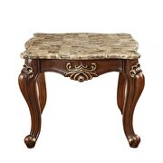 Marble & walnut end table by Acme additional picture 2