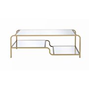 Gold finish & mirror coffee table by Acme additional picture 3