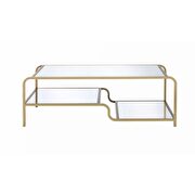 Gold finish & mirror coffee table additional photo 3 of 6