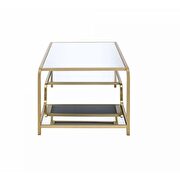 Gold finish & mirror coffee table additional photo 4 of 6
