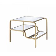 Gold finish & mirror end table by Acme additional picture 2