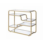 Gold finish & mirror sofa table by Acme additional picture 3