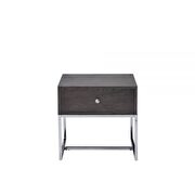 Gray oak & chrome end table additional photo 3 of 5