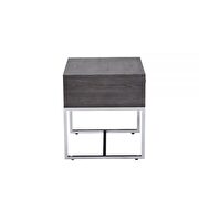 Gray oak & chrome end table by Acme additional picture 4