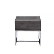 Gray oak & chrome end table by Acme additional picture 5