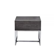 Gray oak & chrome end table additional photo 5 of 5
